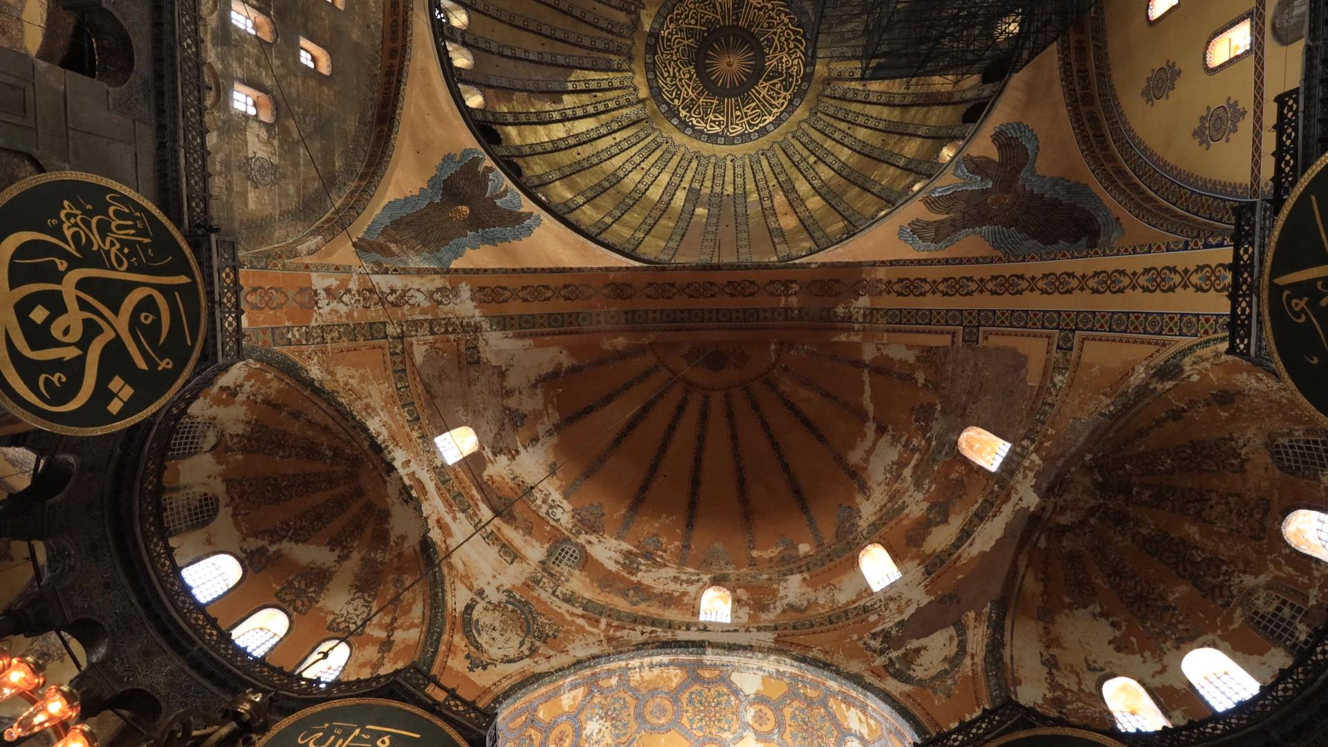 伊斯坦布尔著名景点圣索菲亚大教堂内部视频合集视频的预览图