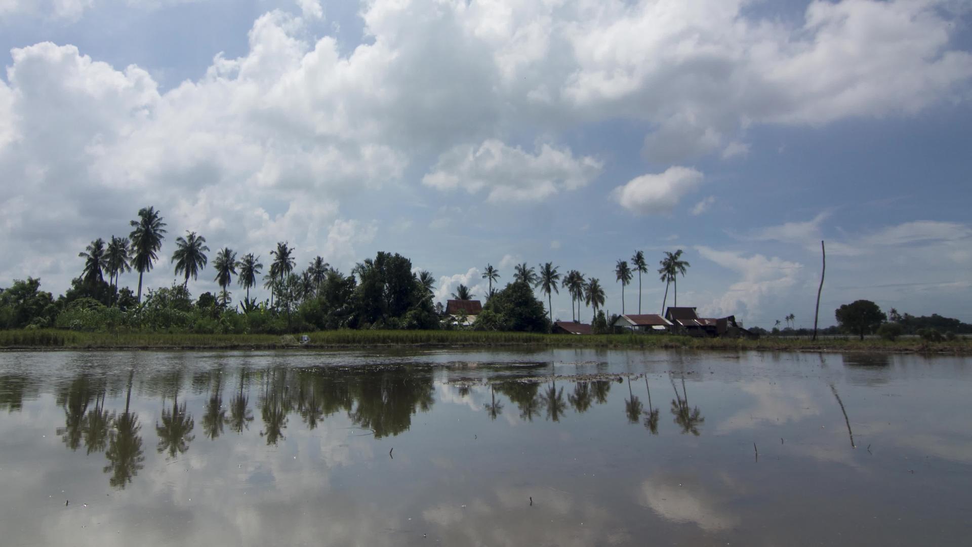 Malay农村农庄kampung的时空云天视频的预览图
