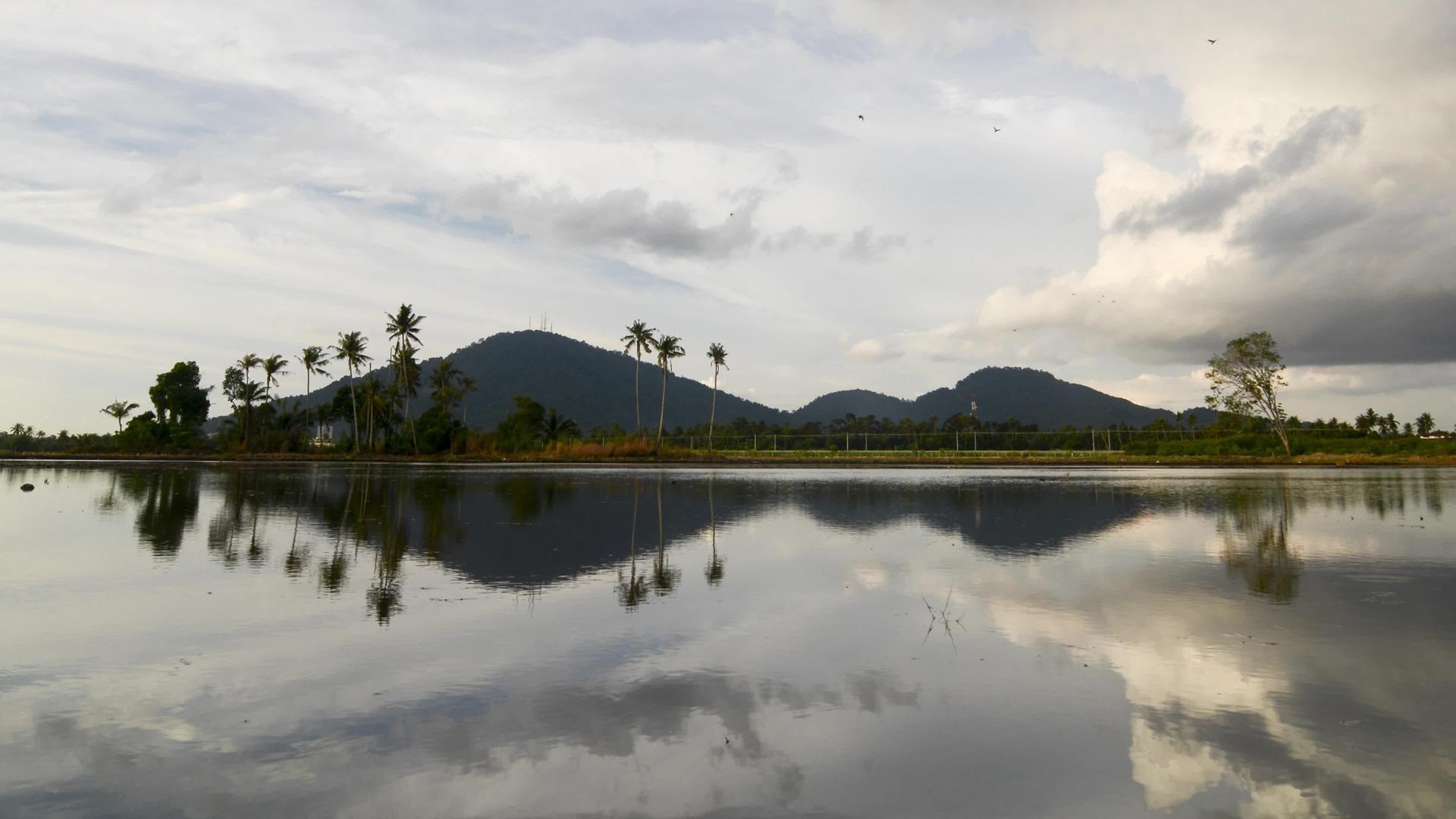 BukitMertajaam山和椰子树视频的预览图