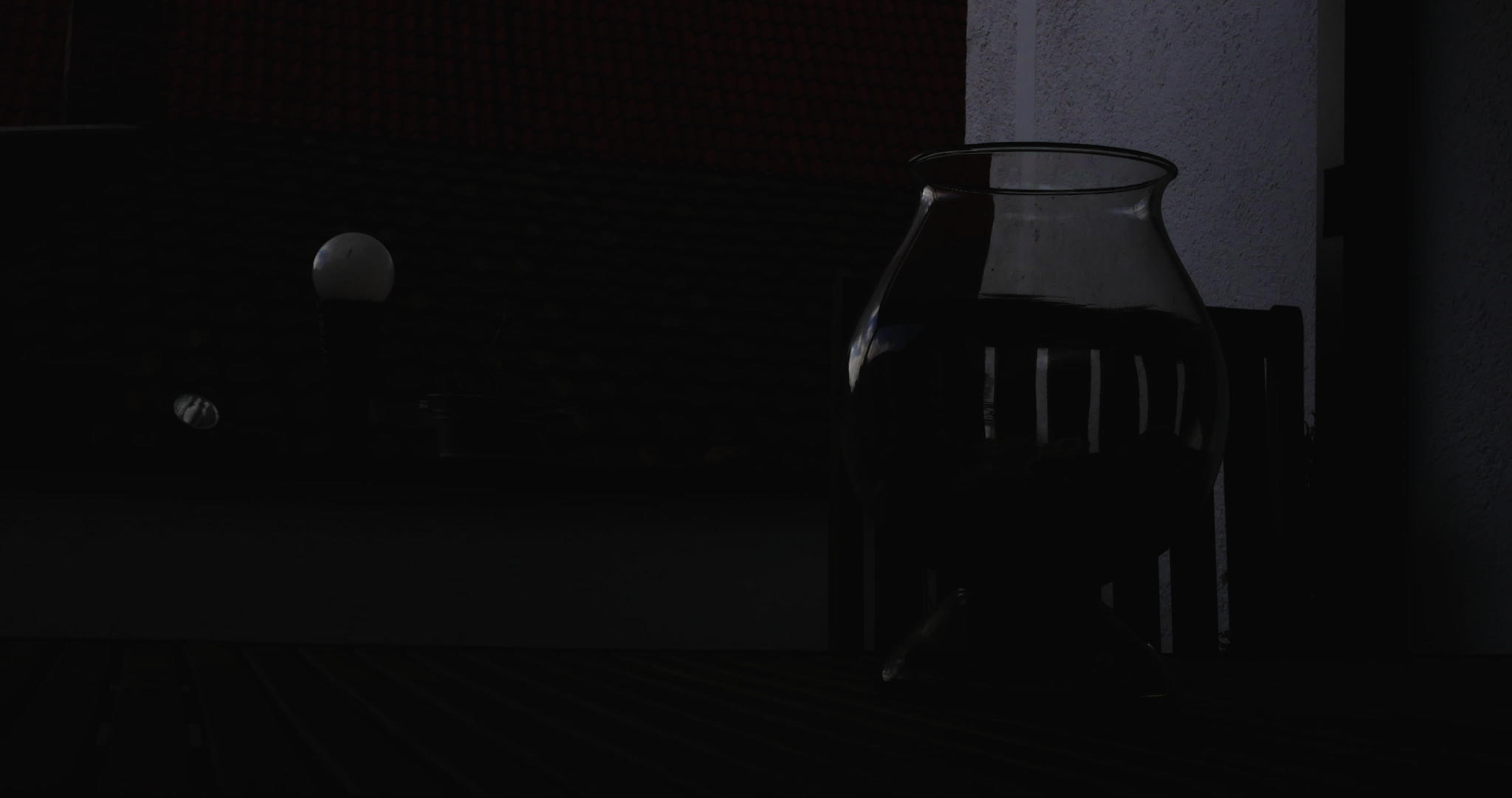 折叠玻璃花瓶、木桌和瓷砖上的光影时间视频的预览图