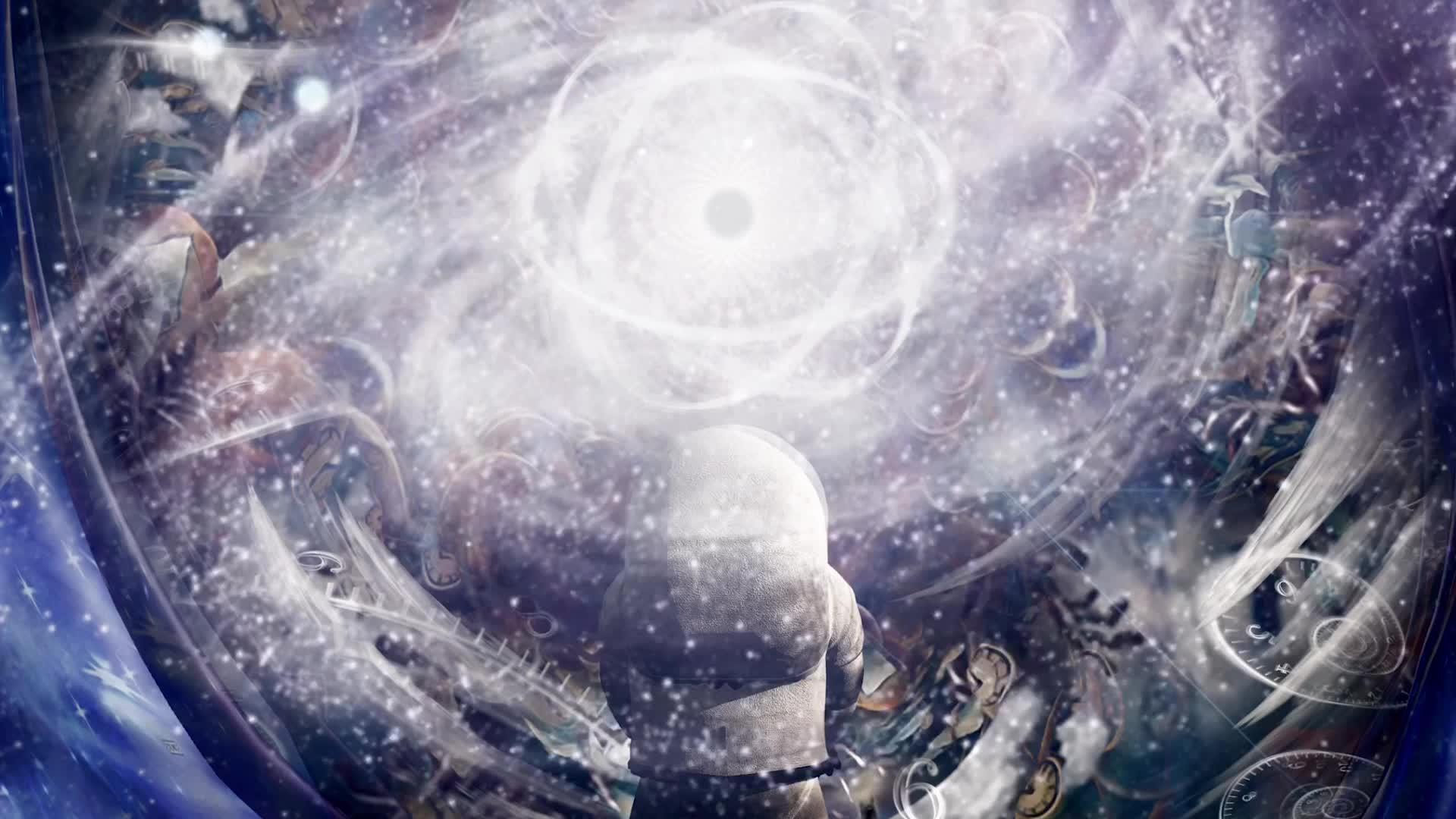 宇航员在空间原子模型之前视频的预览图