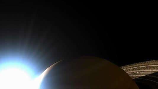太空探测器围绕着土星飞行视频的预览图