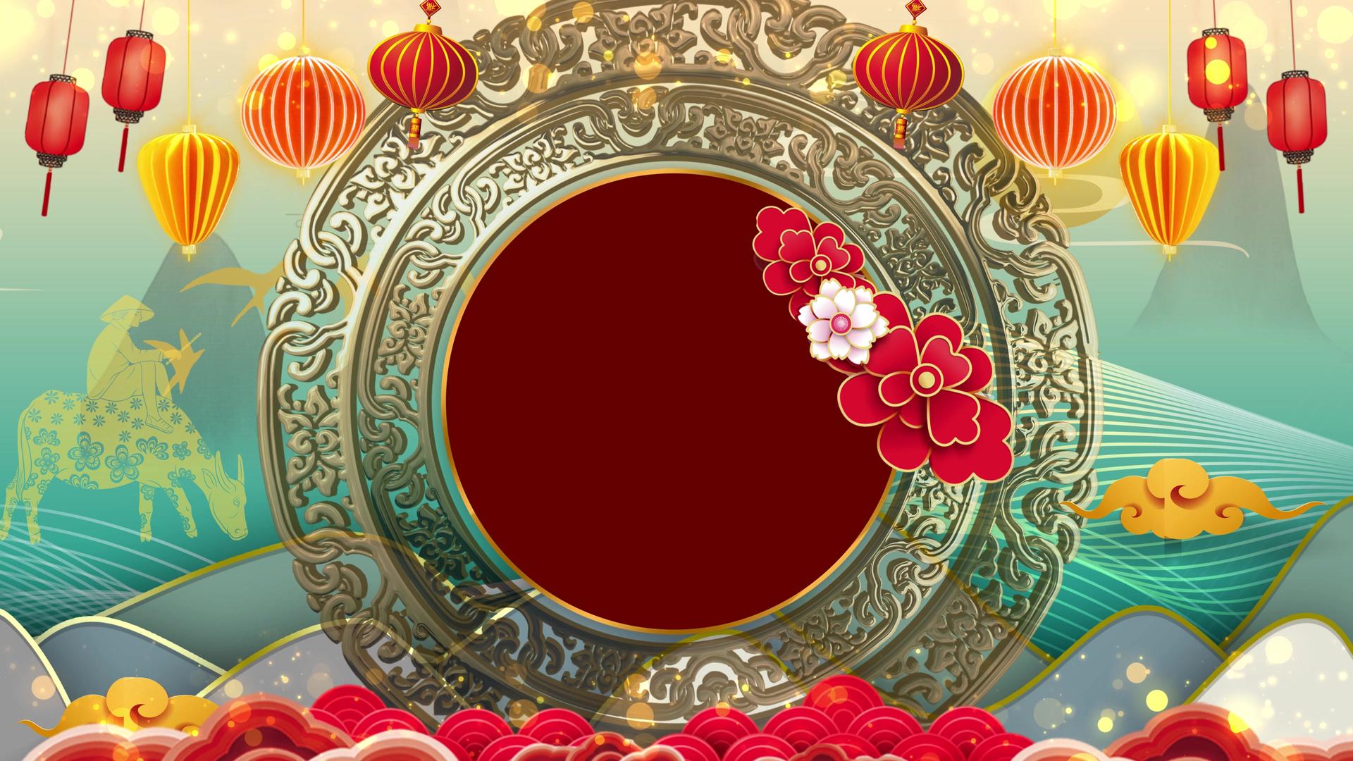 中国风表演春节舞台背景视频的预览图
