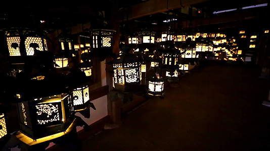 挂着闪亮的灯笼KasugaTaishanaraJapan视频的预览图