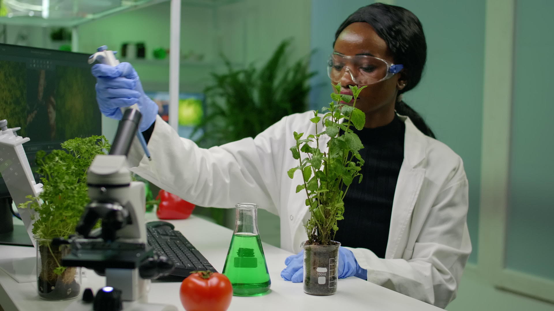 非洲植物学家研究人员从试管中获得基因溶液视频的预览图