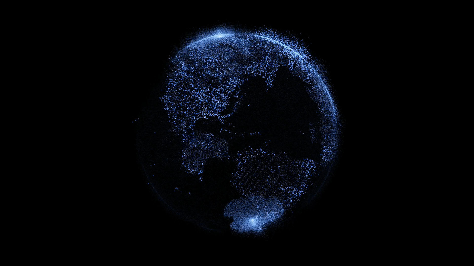 粒子蓝色地球视频的预览图