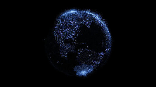 粒子蓝色地球视频的预览图