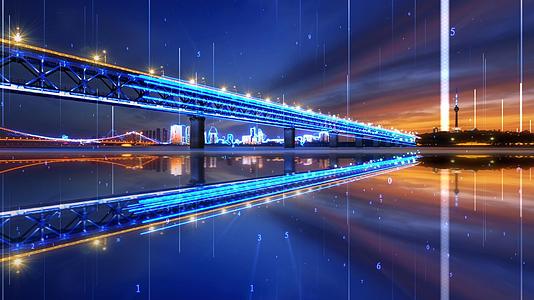 动态大气蓝色科技感城市光线穿梭视频背景元素视频的预览图