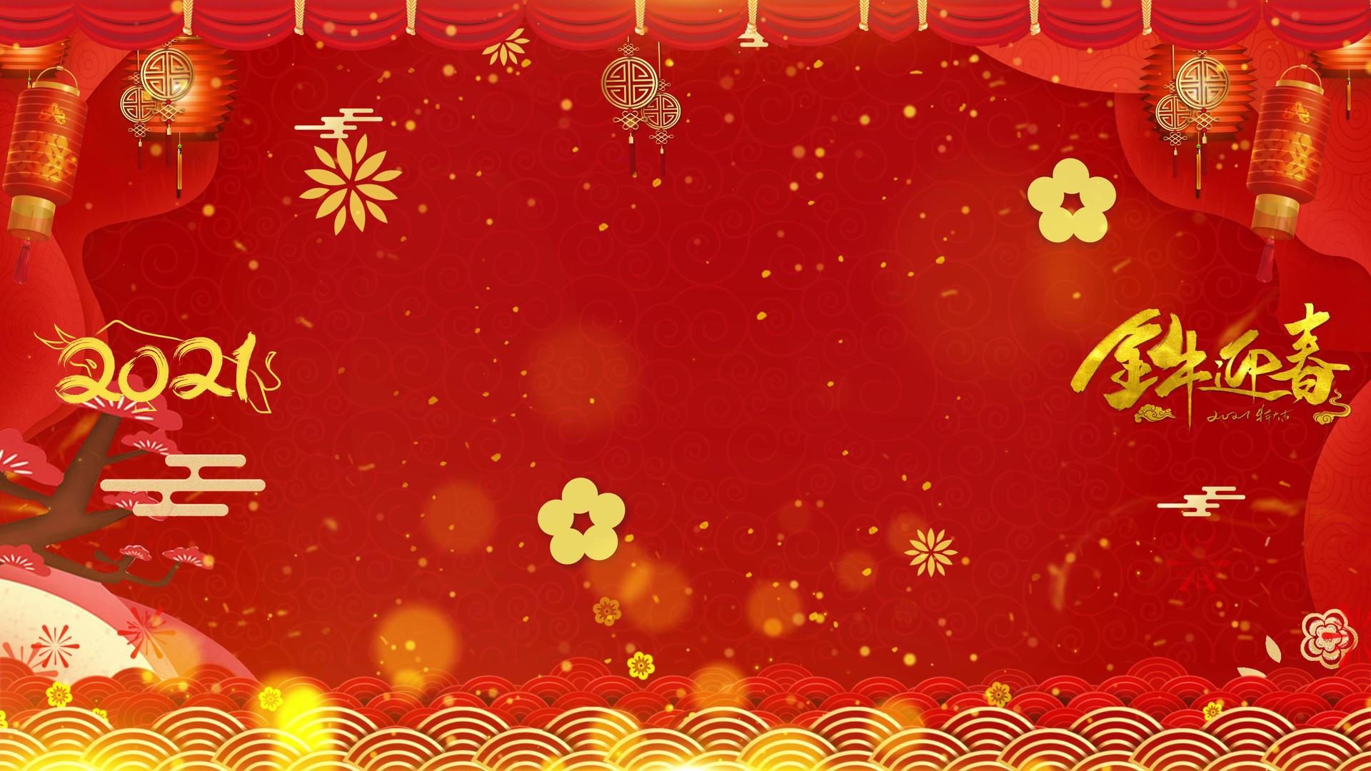 红色节日新年春节背景视频的预览图