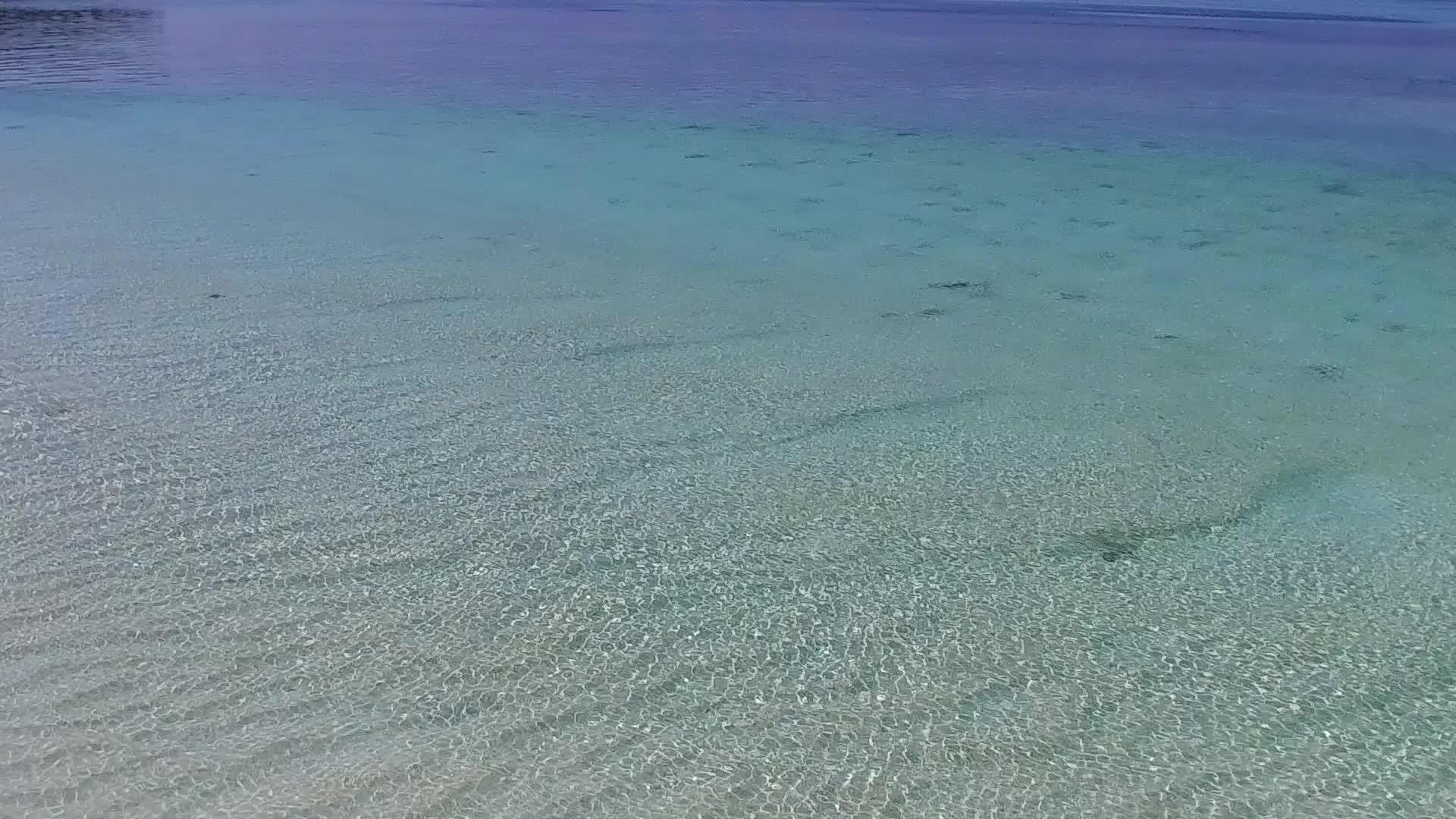 蓝环礁在沙堤附近有一个干净的海滩背景开展阳光明媚的旅游业视频的预览图