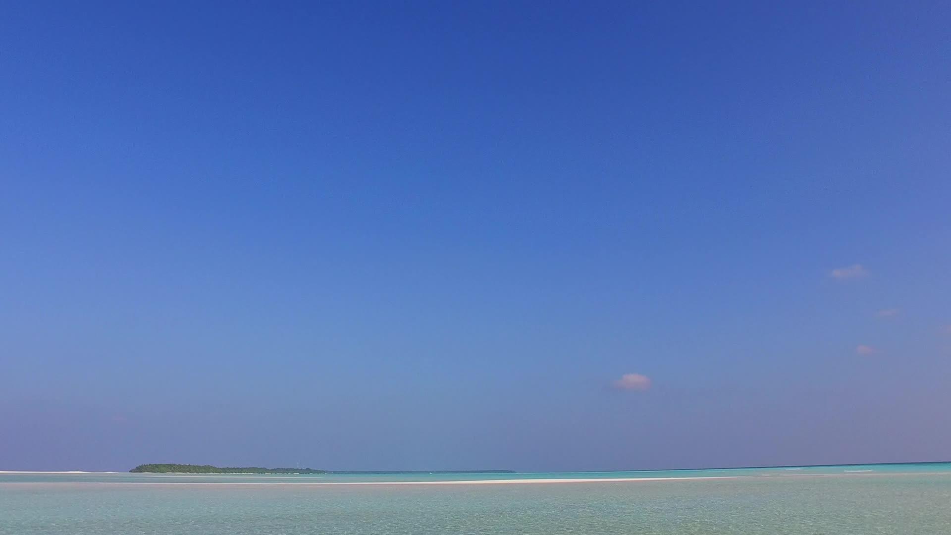 热带度假胜地海滩度假浪漫旅游蓝海和棕榈树视频的预览图