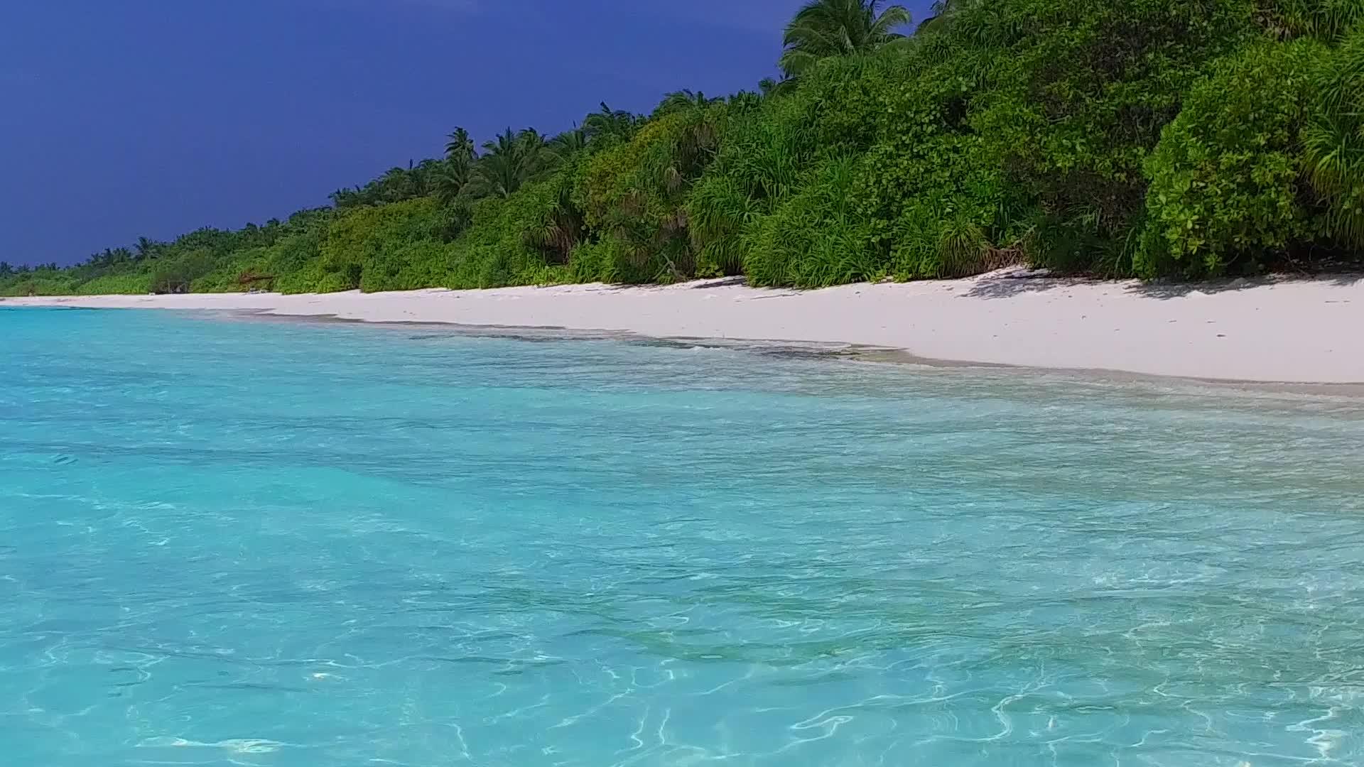 白色沙滩背景下的蓝海和沙巴视频的预览图