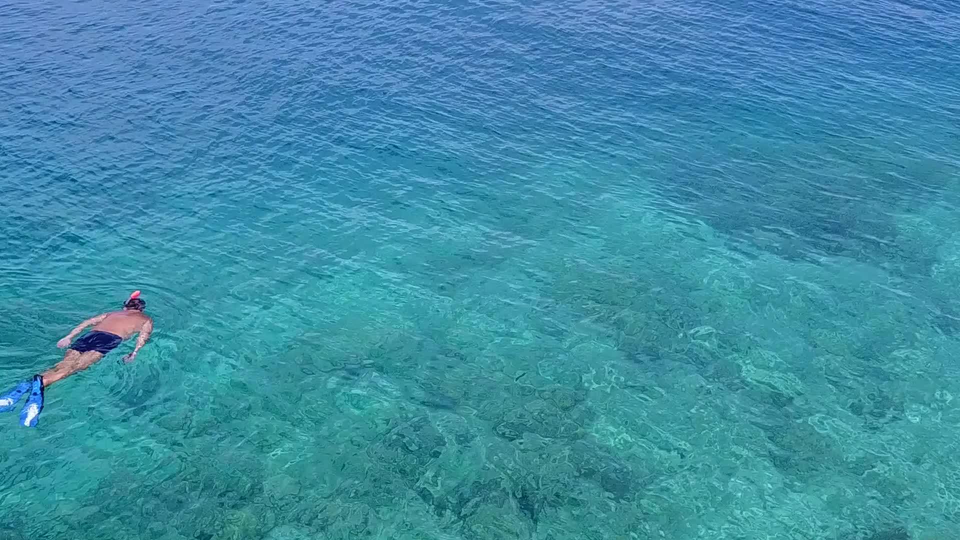 浅海和珊瑚礁附近清洁沙滩的背景视频的预览图