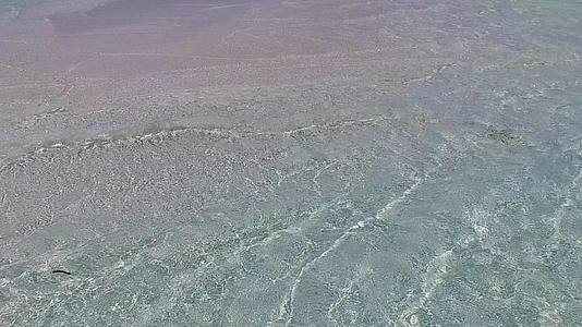 豪华海岸线海滩野生动物浪漫的蓝海和沙洲附近的白沙背景视频的预览图