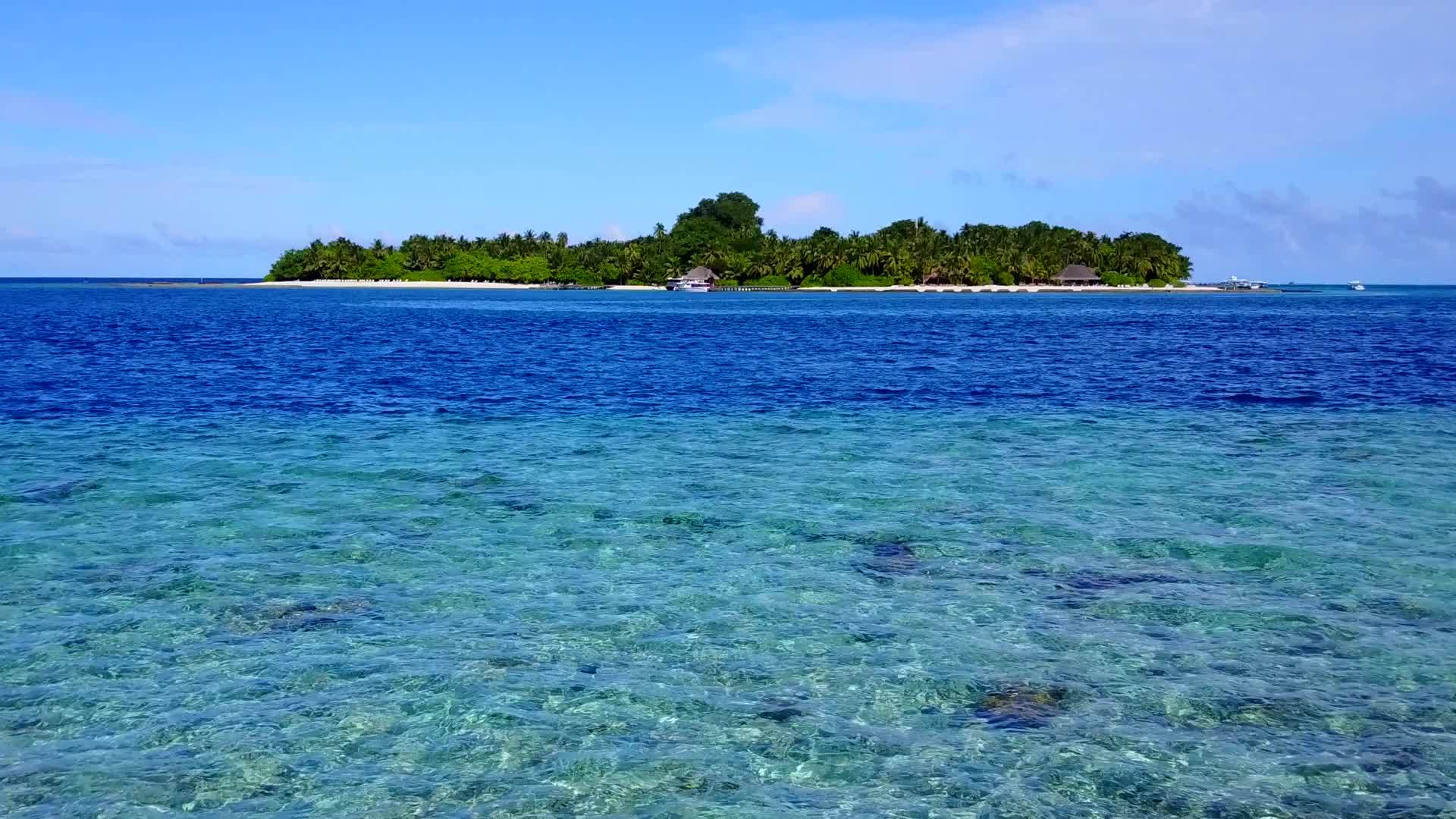 以蓝海和珊瑚礁附近的白沙为例视频的预览图