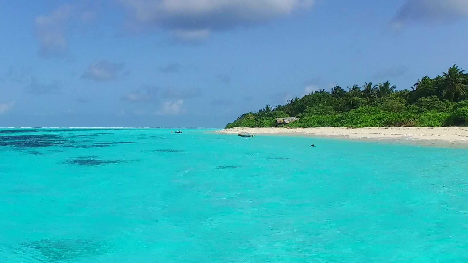 以蓝海和阳光下的白沙为主题的夏季海滩度假抽象视频的预览图