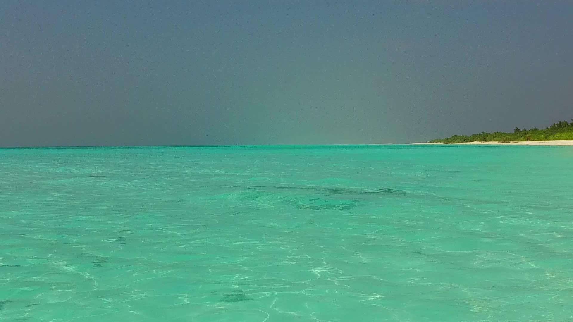 海滨海滩之旅的近距离性质是绿色的大海在阳光下有白色视频的预览图