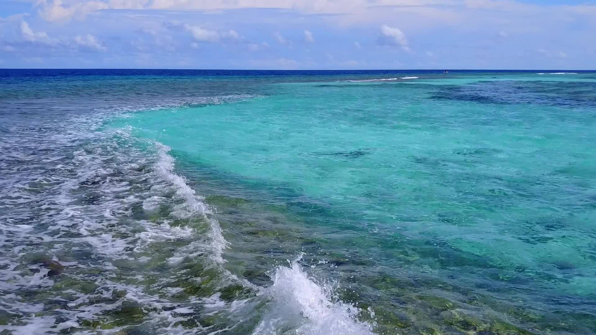 浅沙背景靠近珊瑚礁的清水使旅游海滩的生活方式平静下来视频的预览图