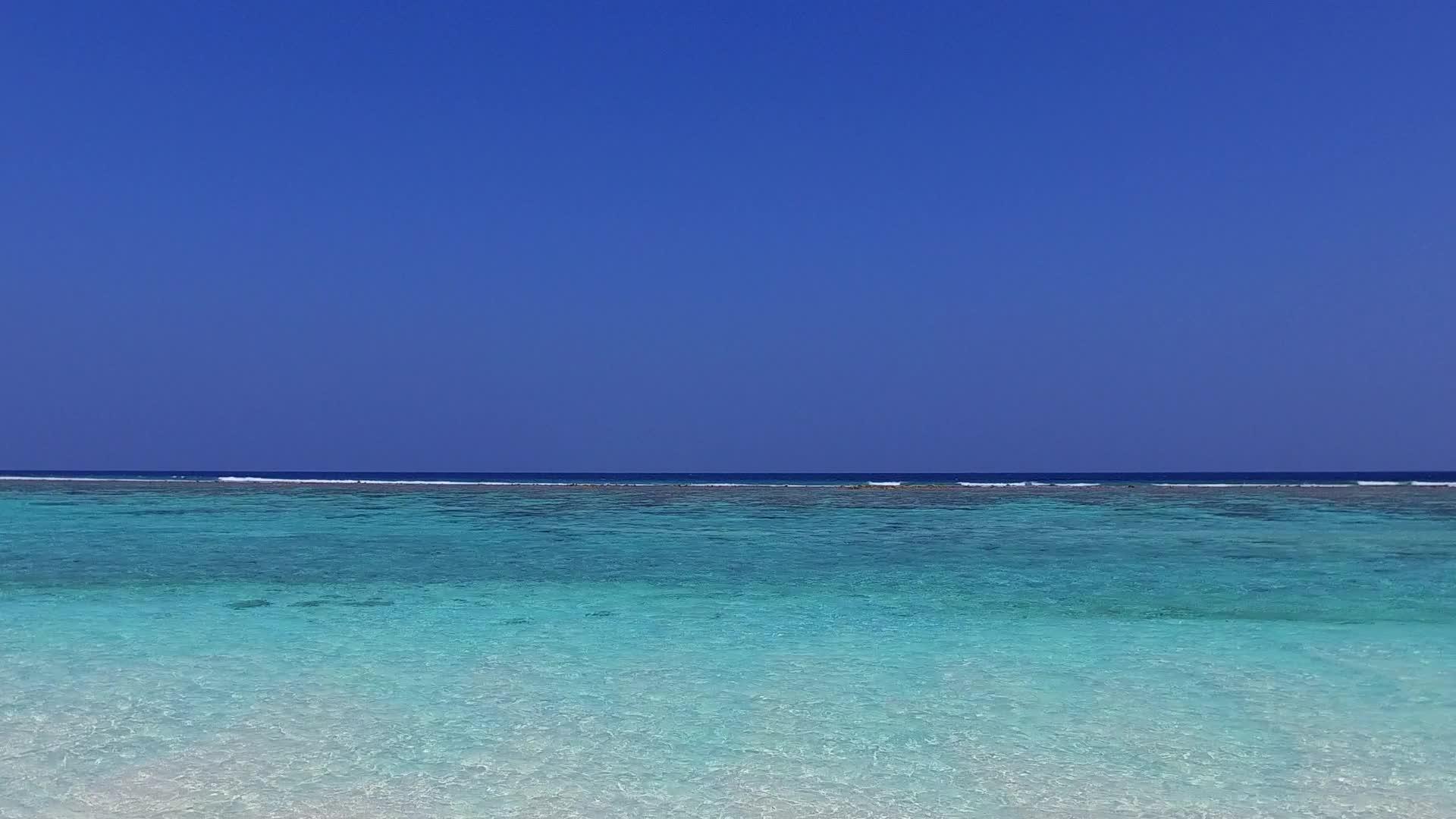 热带环礁湖海滩在清海旅行珊瑚礁附近有白色沙尘背景视频的预览图
