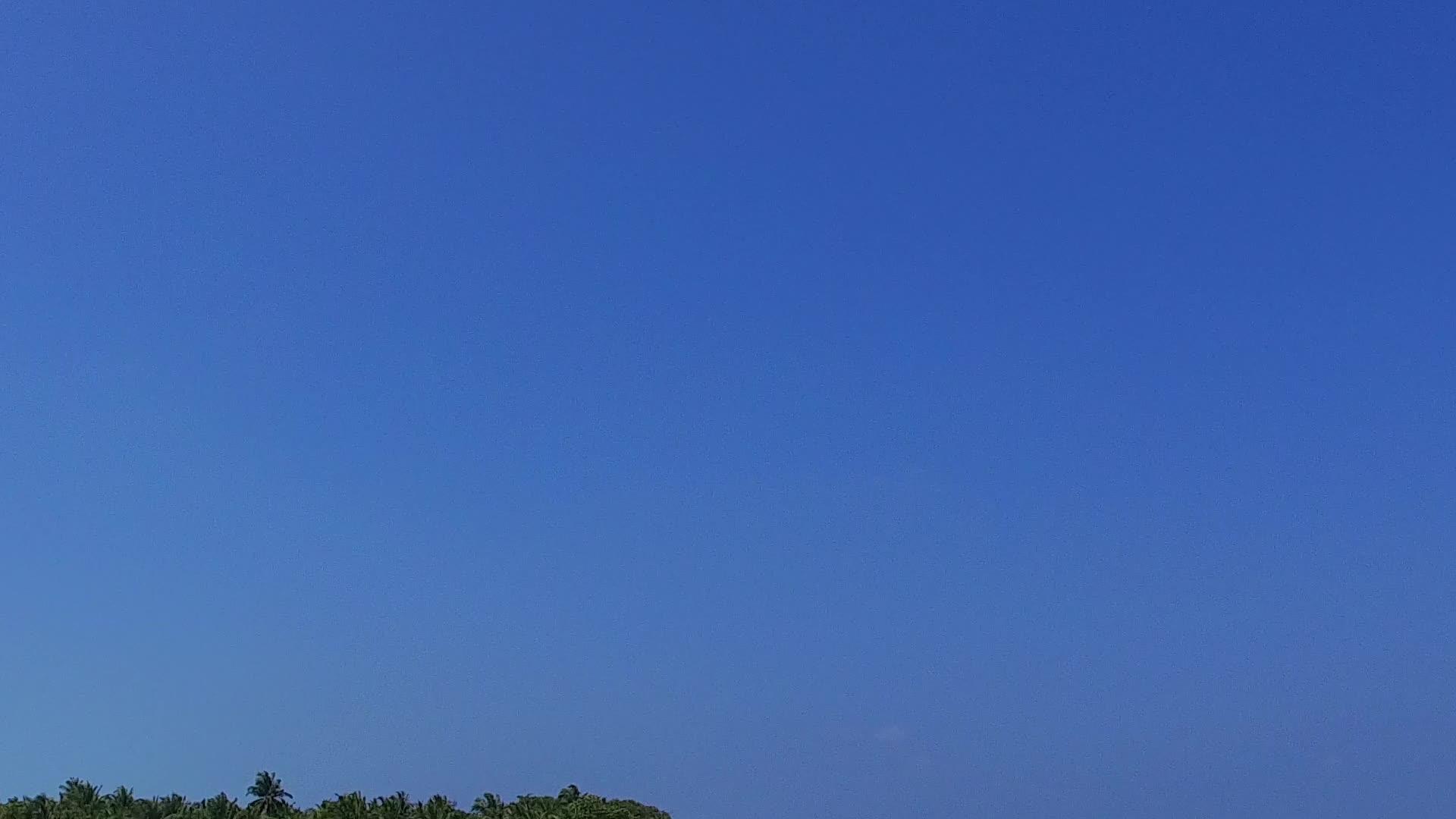 蓝色海洋和白色海滩在珊瑚礁附近的豪华岛屿海滩视频的预览图