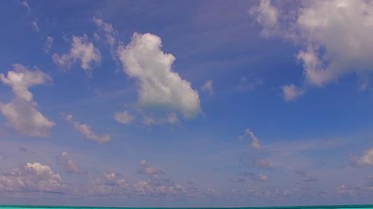 热带旅游海滩度假广角全景浅海和棕榈视频的预览图