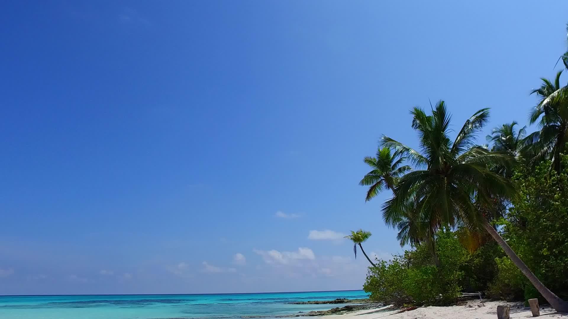透明海面和白色沙底的背景位于度假胜地附近视频的预览图