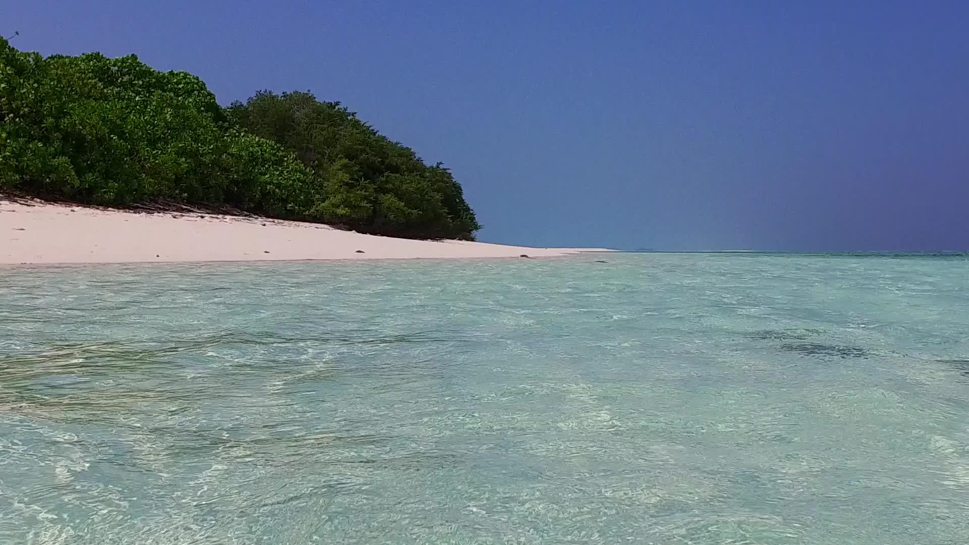 浅滩时间的宽角纹理在沙巴附近有一个清晰的环礁湖和白色视频的预览图