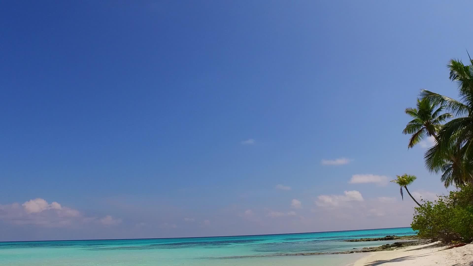 在阳光下白沙底浅海的热带海太阳纹理是浅海视频的预览图