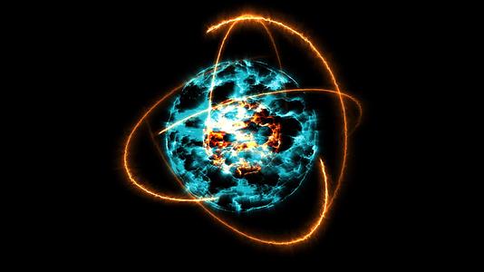 火焰球冰和原子以无限的能量移动视频的预览图