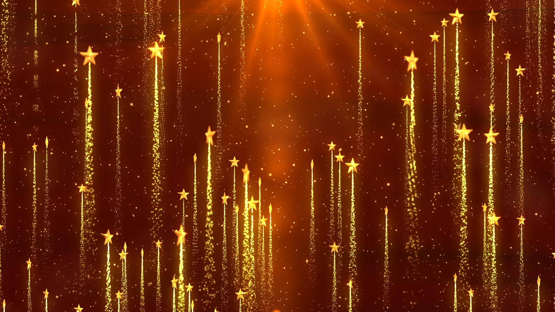 4K金色五星粒子背景视频的预览图