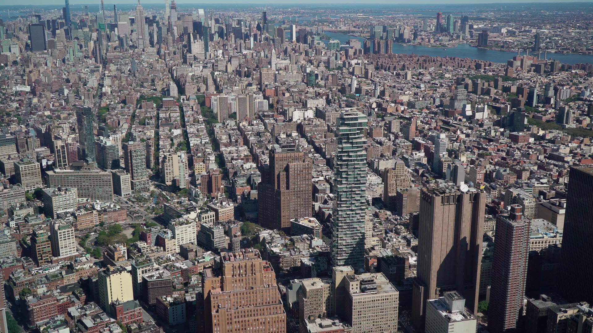 纽约市中心Hudson海湾布鲁克林桥和下曼哈顿视频的预览图