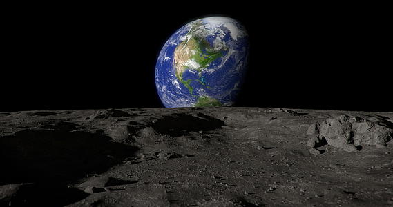 月亮表面和地球有阿尔法面具视频的预览图