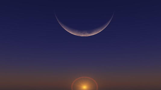 月亮明亮的日出视频的预览图