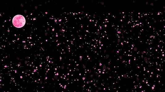 数百万粉红色的沙子落在地板上慢慢地移动满月视频的预览图