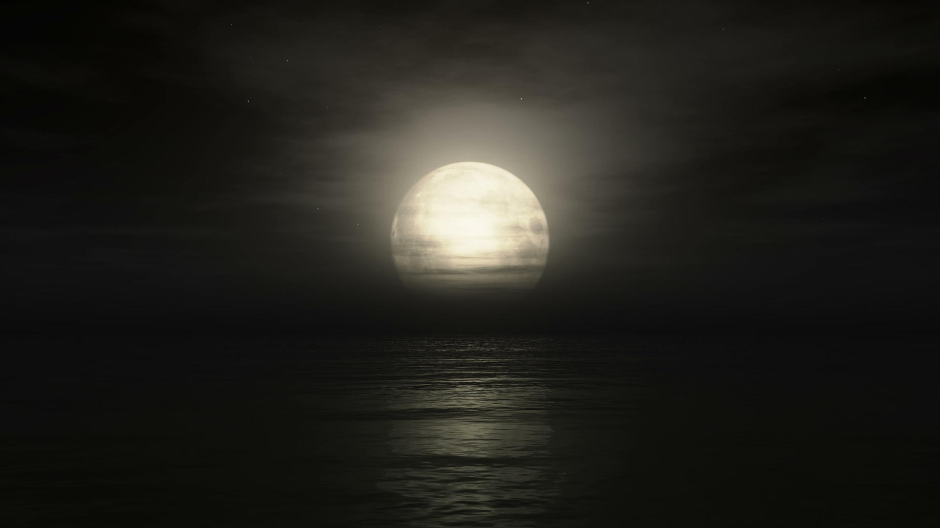 海洋中的大月亮4k视频的预览图