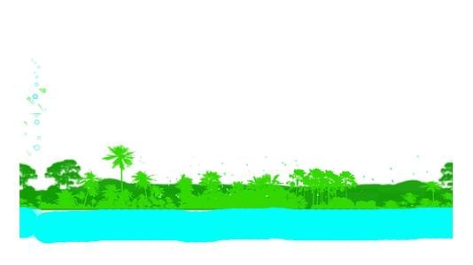 蓝河和森林山丘背景的绿叶赛车飞向横幅Youtune视频的预览图