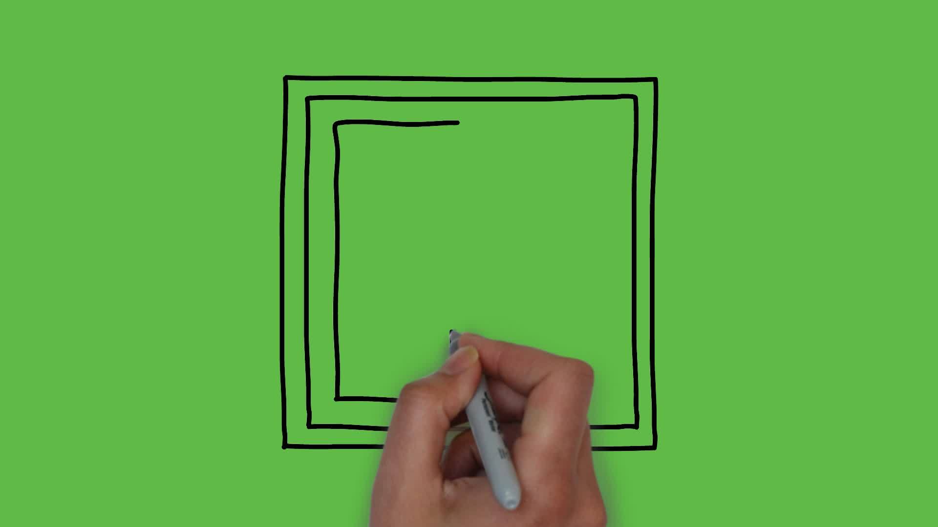 绿色背景上彩色组合的木门壁艺术视频的预览图