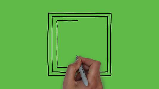 绿色背景上彩色组合的木门壁艺术视频的预览图