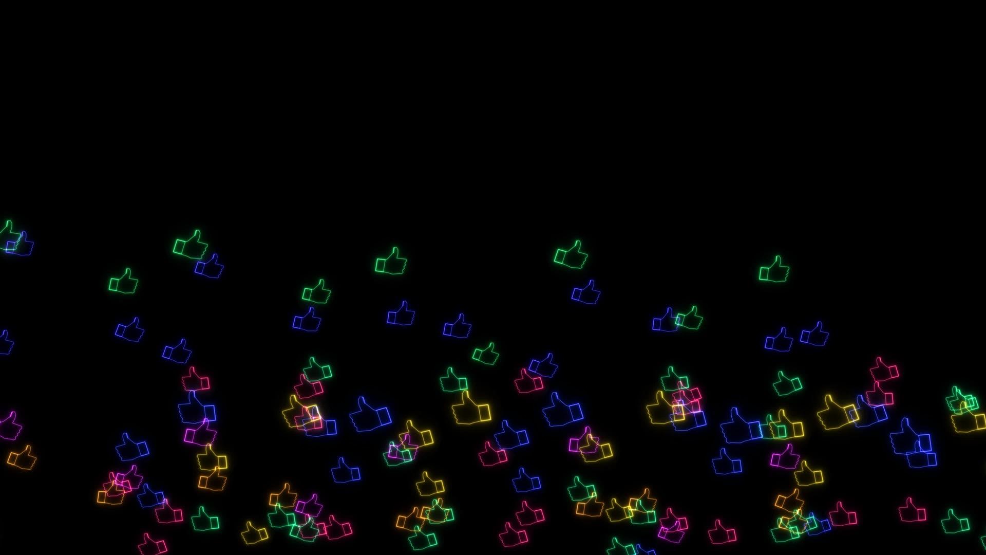 彩虹五颜六色的1000种喜欢慢舞黑屏上的贺卡视频的预览图