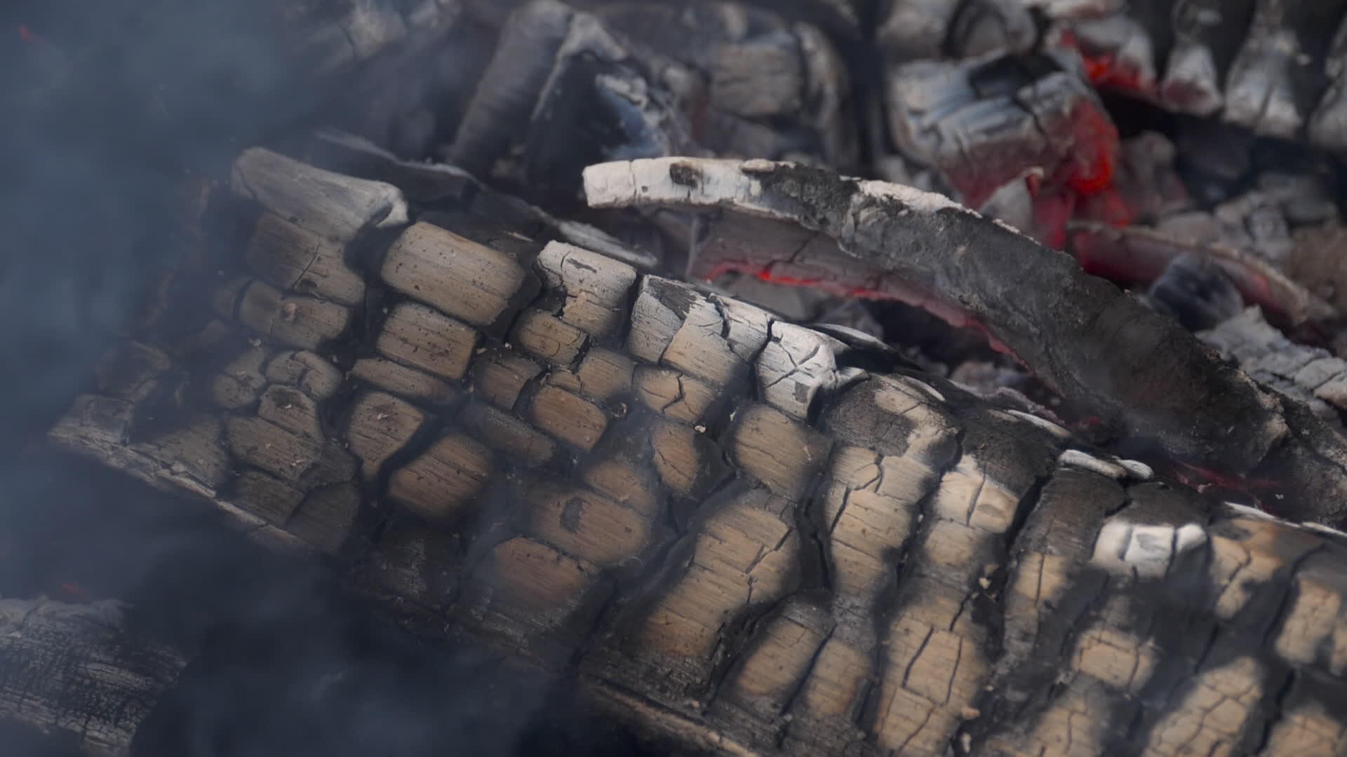 燃烧木炭和火焰的慢速运动视频的预览图