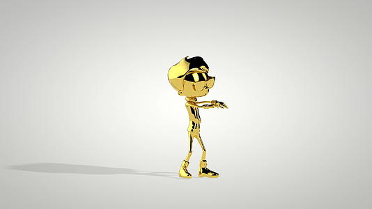 金色男孩跳舞机器人舞蹈无缝环白色工作室视频的预览图