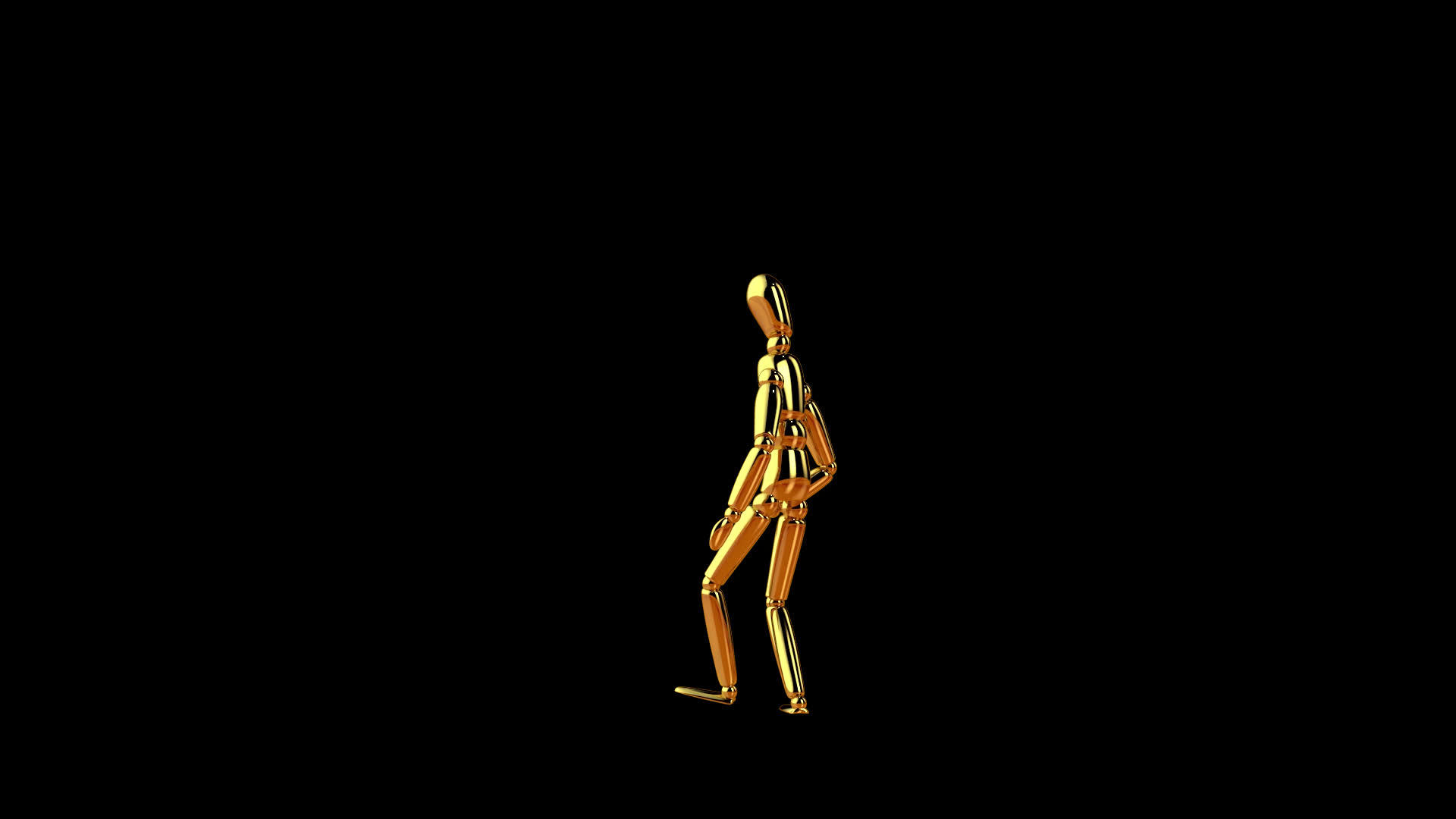 玩机器人舞蹈无缝环阿尔法频道金黄金模特视频的预览图