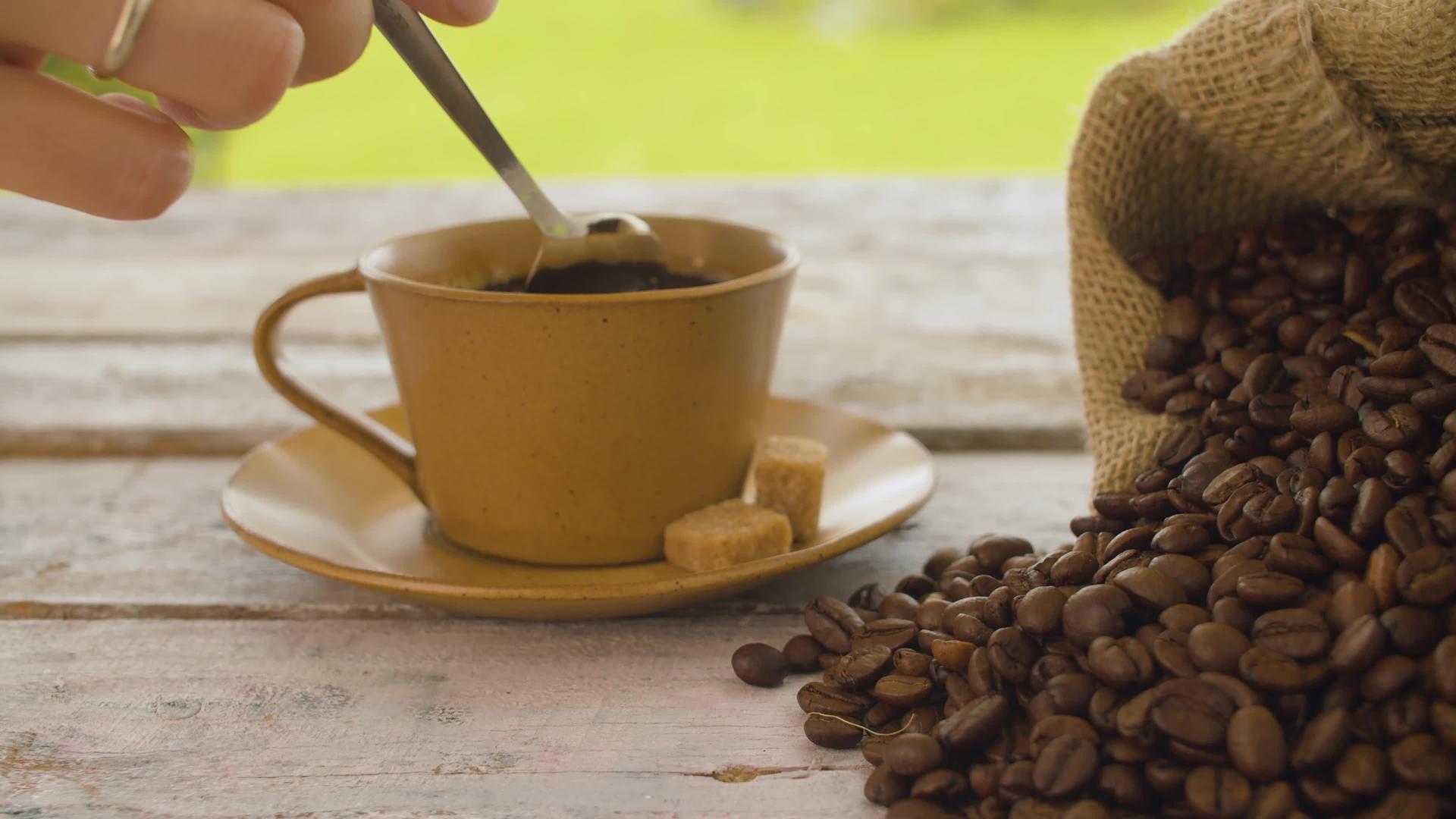 咖啡和咖啡豆茶视频的预览图