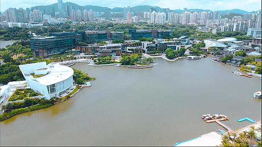 4k高清航拍深圳欢乐海岸建筑风光视频的预览图