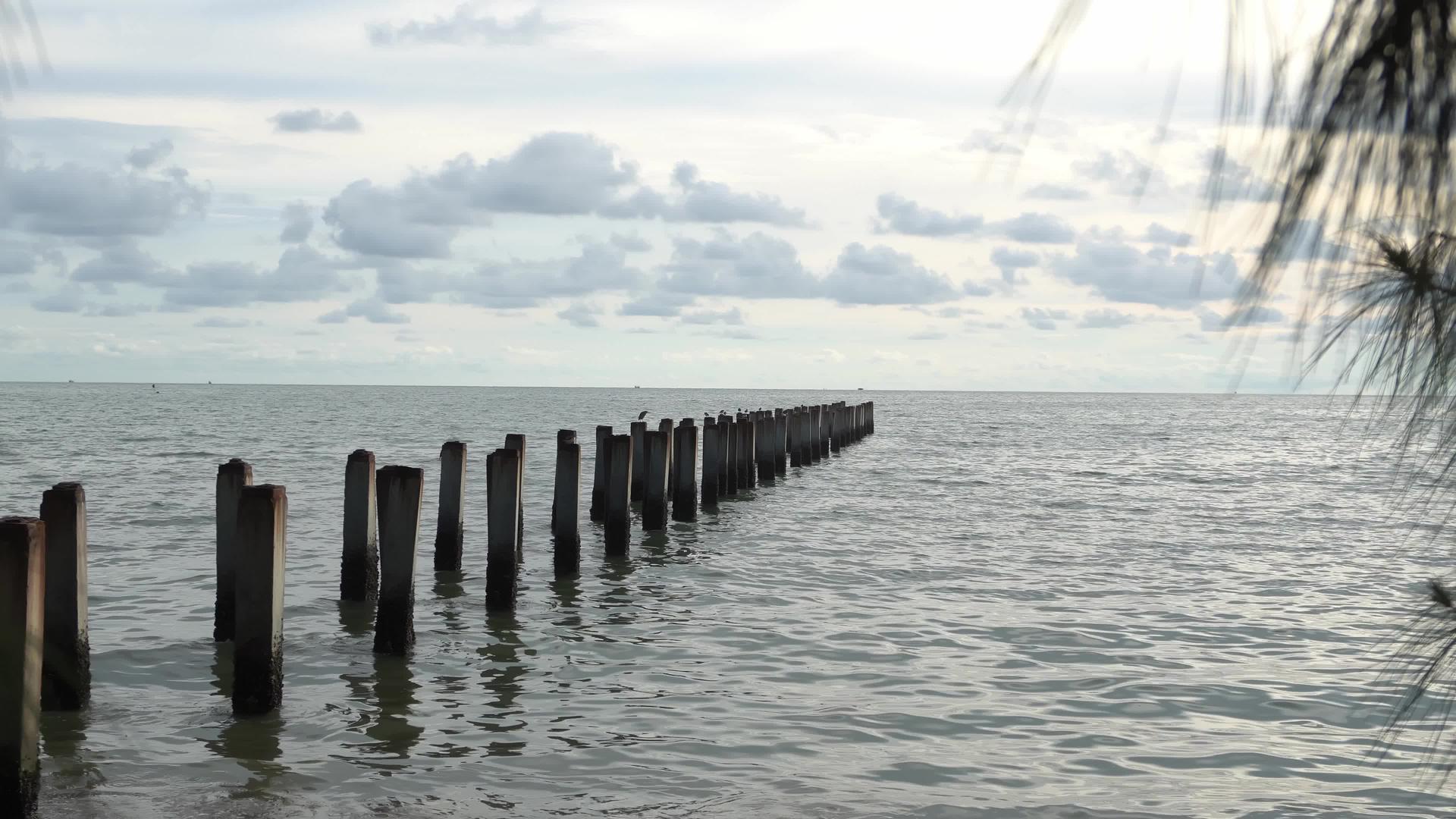 海滨的柱子视频的预览图