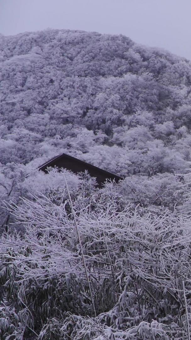金佛雪山小镇美丽的雪景景色视频的预览图