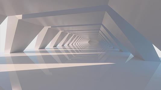 白色六面隧道现代建筑33D转化视频的预览图