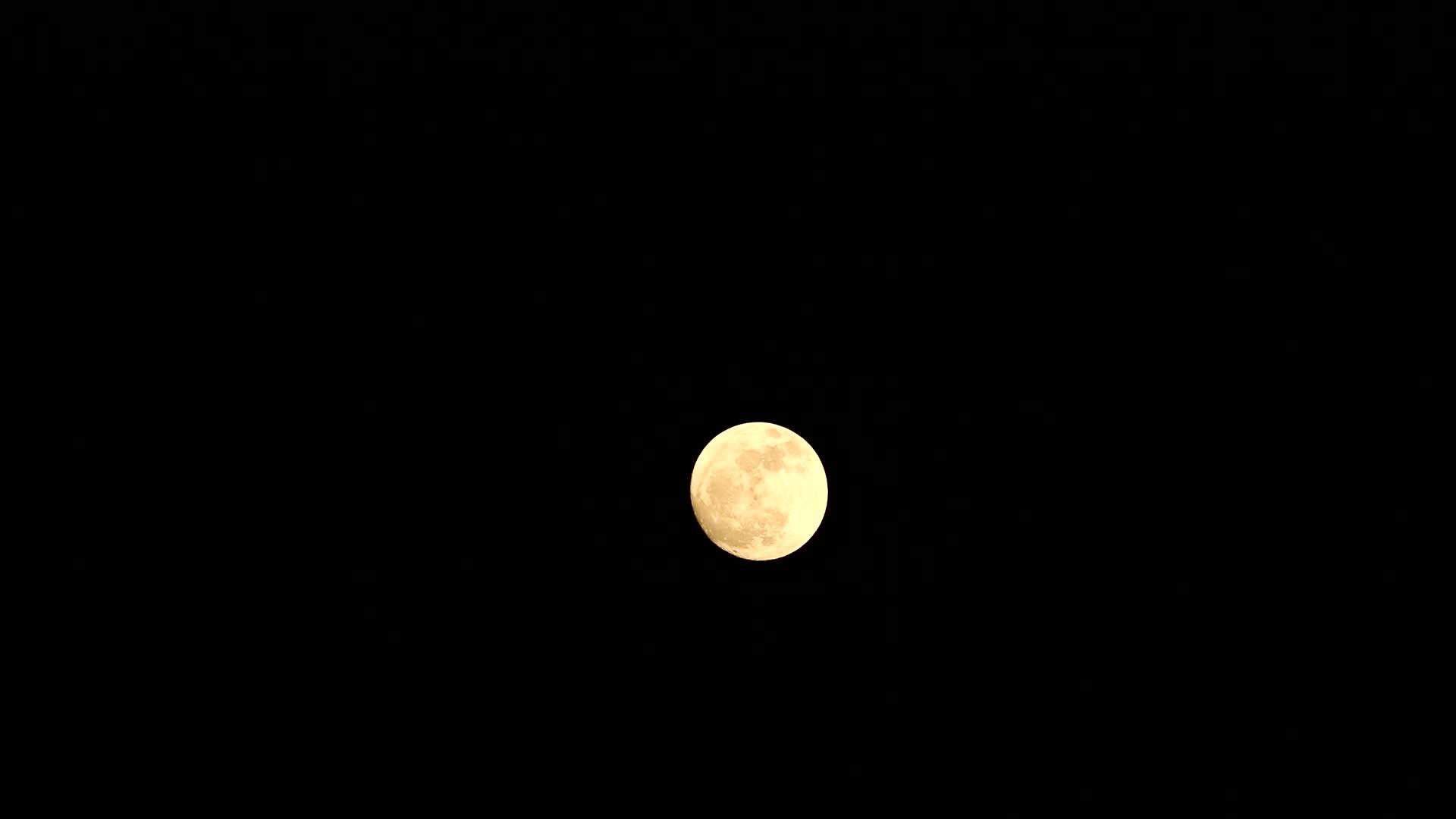 夜空中的橙色橡木月亮视频的预览图