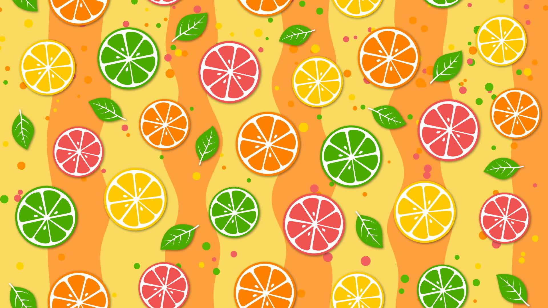 柠檬和叶黄色背景运动图视频的预览图
