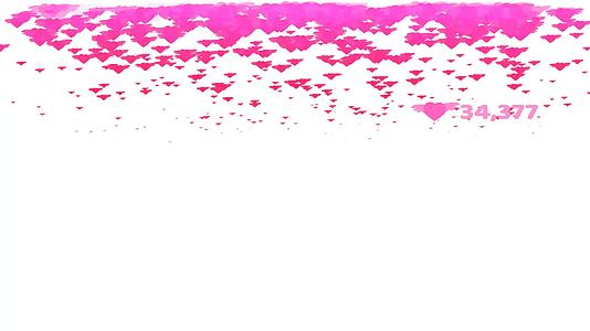 粉红色的音调红色的翅膀雨滴情人节文本和复制空间视频的预览图